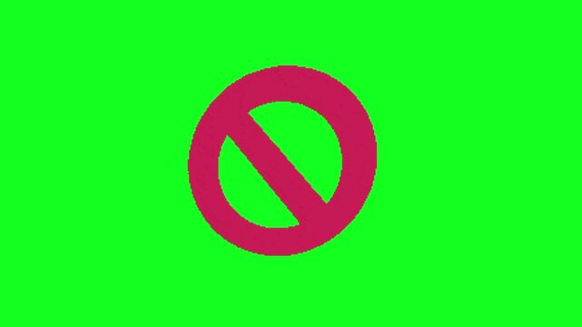 no entry sign on green screen