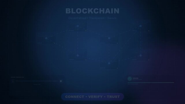 Blockchain Technology Network Abstract Background - Decentralized, Transparent, Secure
