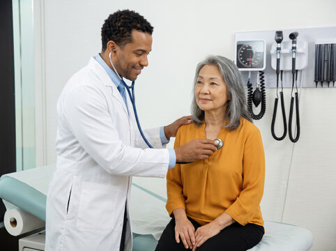 Doctor and senior woman patient.