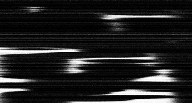 Black and white glitch texture background with vertical lines and analog static noise	
