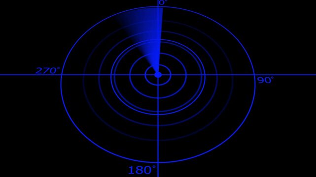 Blue radar screen scanning interface animation loop for technology and military concepts sonar digital