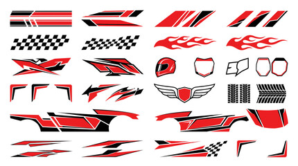 Fototapeta premium Racing Car Decals Vector Art Design Elements Speed Fast