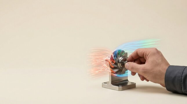 Hand adjusting micro impeller pitch in operational bottleneck removal demonstrating throughput restoration techniques