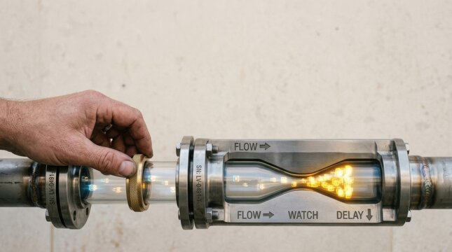 Individual holding light and rotating pipe inspection component to visualize supply chain visibility and industrial insights