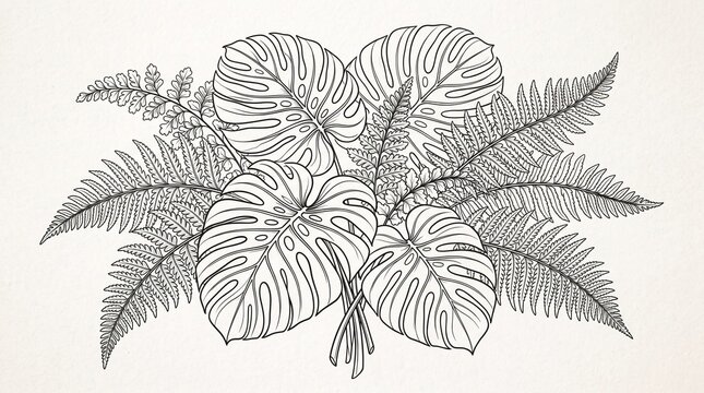 Monstera fern bouquet
