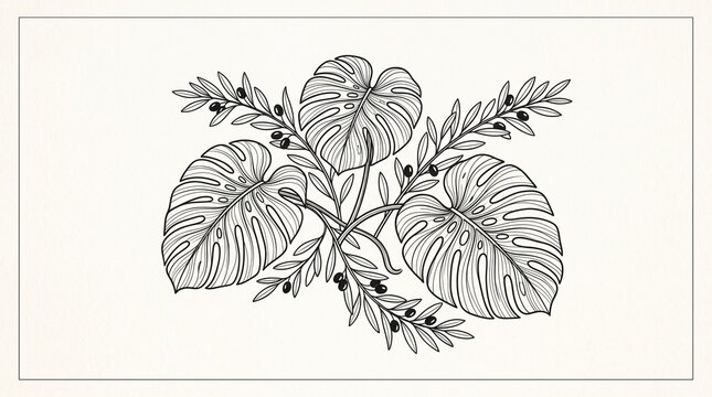 Monstera olive botanical