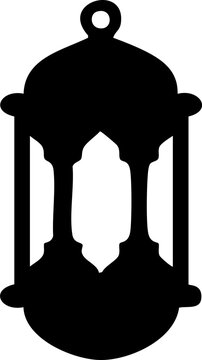 Glass ramadan lantern light vector icon