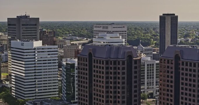 Richmond Virginia Aerial v125 zoomed 3x low tracking flyover along the James River toward the downtown skyline - Shot with Mavic 3 Pro Cine - Sept 30th 2023