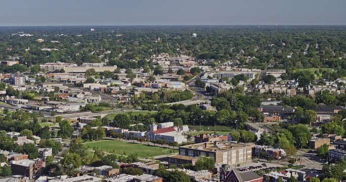 Richmond Virginia Aerial v120 zoomed 3x flyover above downtown, Monroe Ward, Jackson Ward and the VCU campus - Shot with Mavic 3 Pro Cine - Sept 30th 2023