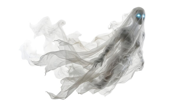 Ethereal flying wispy ghost figure.
