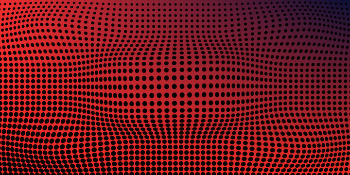 Abstract halftone background with red and navy color