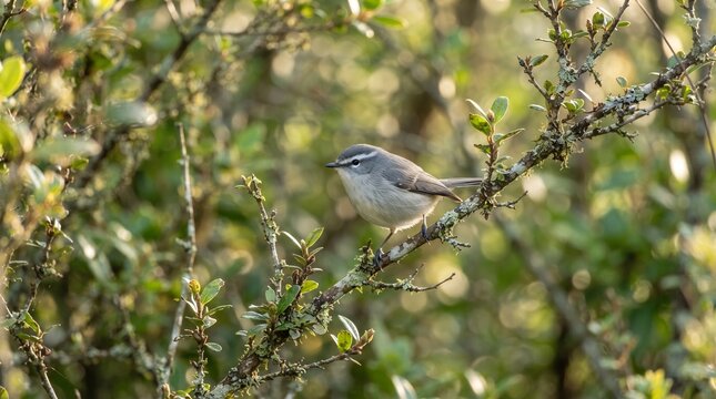 Grey warbler bird
