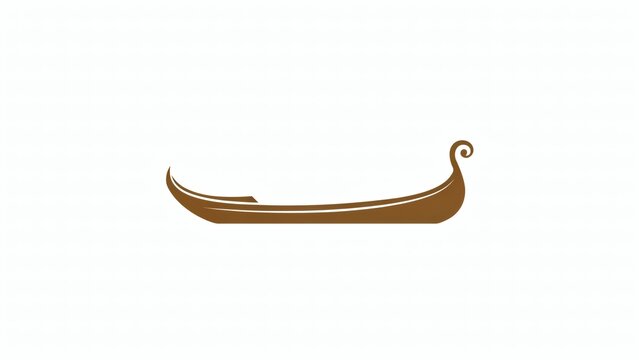 Minimalist brown gondola silhouette design element for travel and maritime themed creative graphic projects