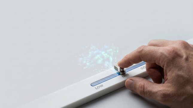 Person using toothbrush demonstrating ai confidence floor by blocking action until minimum evidence level is met