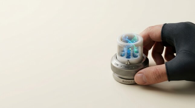 Hand holding small device visualizing ai cost control preventing autonomous workloads from exceeding compute budget