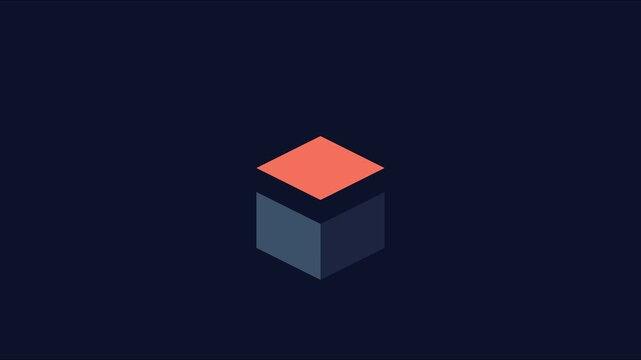 Minimalist 3 d cube animation with expanding circular interface for tech and ui 4k motion minimalist