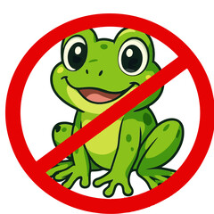 Fototapeta premium No Frog Prohibition Sign