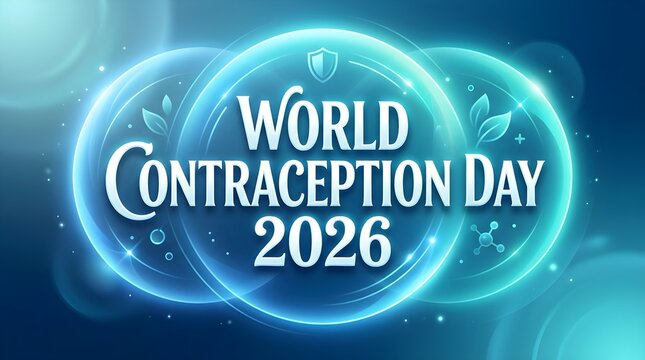 World Contraception Day 2026 neon circle glow futuristic poster layout