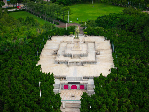 Aerial View of Zhongshan Sun Yat sen Memorial Park , Guangdong Province, China