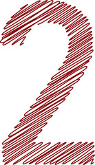 Obraz premium Scrawled Scribble Number Letters, Hand-Drawn Sketch Typography