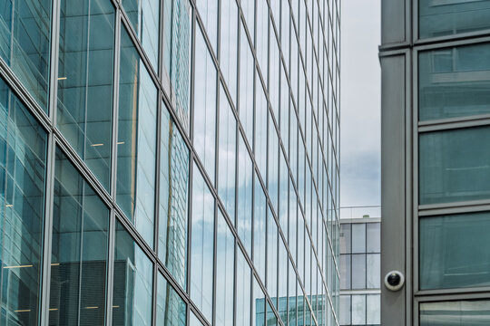 View of modern glass office buildings near Liverpool Street in London, England, United Kingdom.