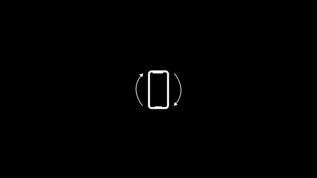 Minimalist smartphone rotate animation, mobile device orientation prompt, ui ux interface