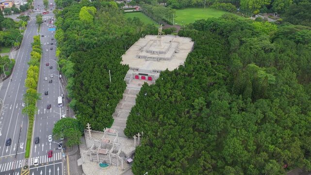 Aerial View of Zhongshan Sun Yat sen Memorial Park , Guangdong Province, China