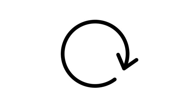 Clean stroke icon of a circular arrow pointing clockwise, indicating refresh, update, or retry function.