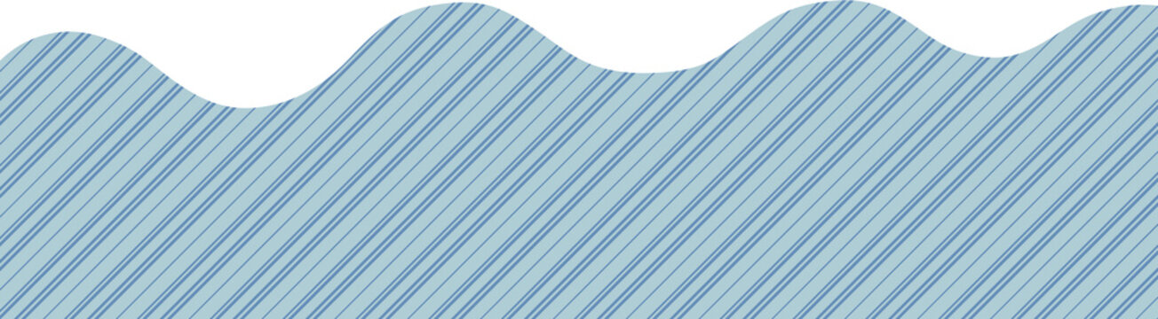 Blue Striped Wavy Paper Border
