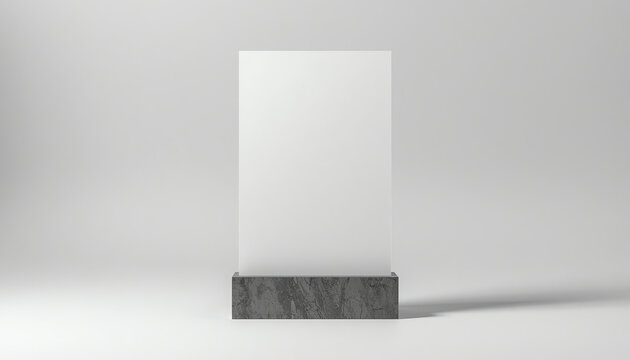 Aluminum Counter top Sign Holder & Sign Frame. Weighted Table Top Sign Frame Double LL Sign Holder Super Click Mount. 3d render illustration