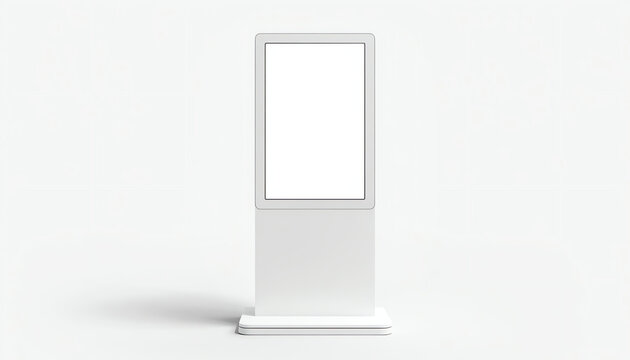 Digital signage mockup with blank screen isolated on white background 