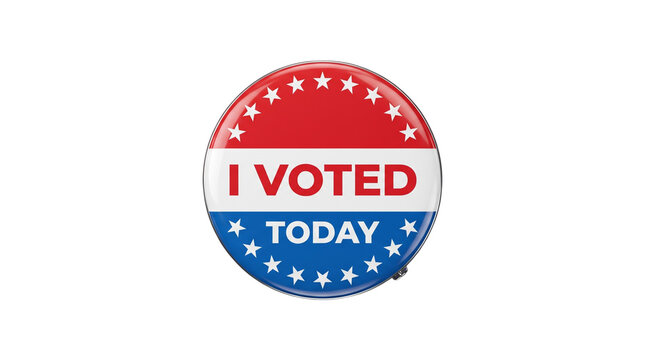 I voted today button isolated on transparent background