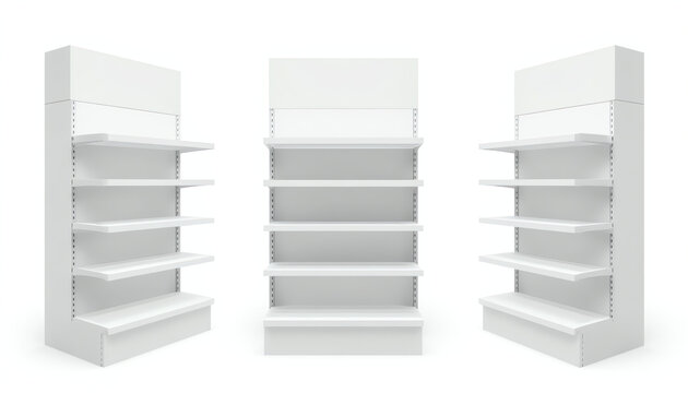 Set of cardboard POS display mockups, front and side view.