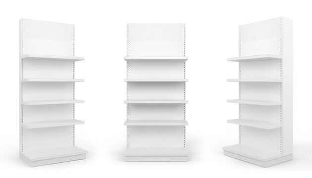 Set of cardboard POS display mockups, front and side view.