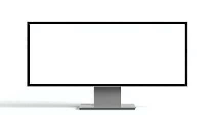 Fototapeta premium Modern computer monitor mockup isolated on white background front view