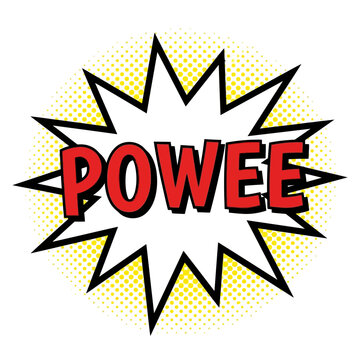 Comic Book Style Powee Sound Effect Speech Bubble