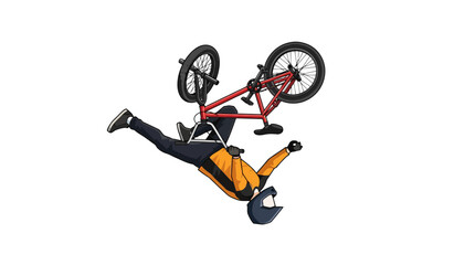 Obraz premium A professional cyclist performing an impressive mid-air stunt on a BMX bike.