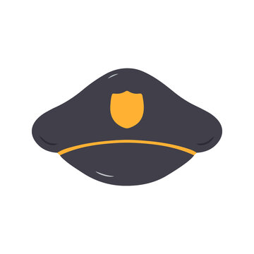 Dark Police Officer Cap with Gold Badge
