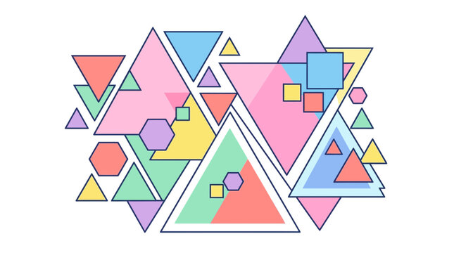 Abstract pastel triangles and rectangles geometric composition