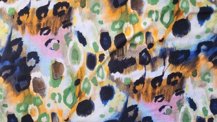 Abstract Animal Print Fabric Texture with Bold Brush Strokes and Vibrant Colors © NoblePix