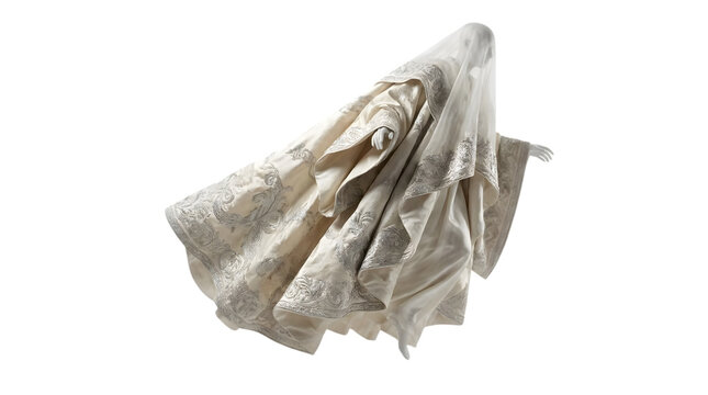 Realistic white fabric sheet ghost figure.