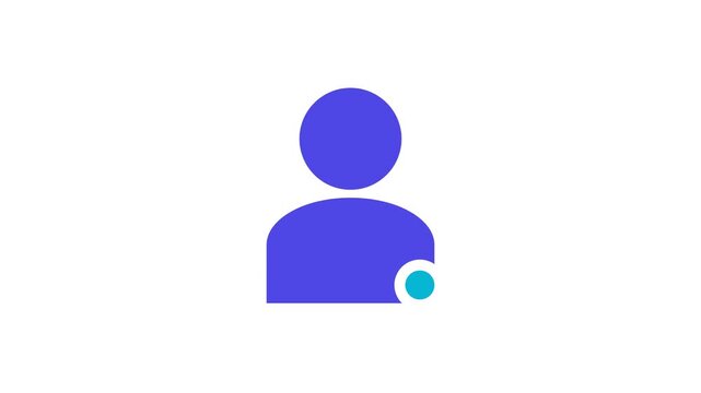 Active user profile online status indicator animation for social media customer account login and digital communication interface