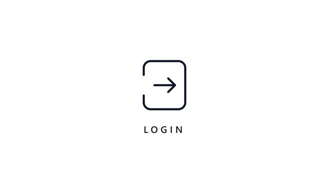 User account login entrance door outline icon animation for digital security authentication and mobile application sign in user interface