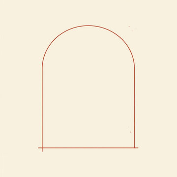 Minimalist Arch Frame Line Art Simple Elegant Terracotta White Background