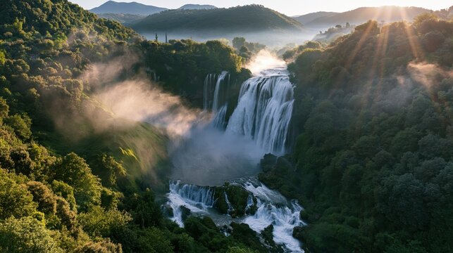 Authentic Italy Landscape and Landmark Scenery at Cascata delle Marmore