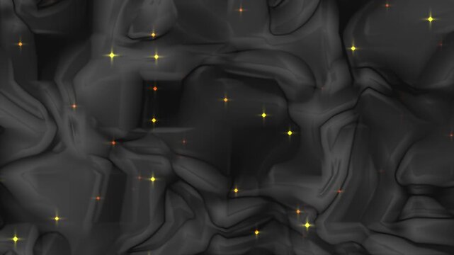 Dark Swirling Smoke Texture with Golden Sparkles and Light Effects