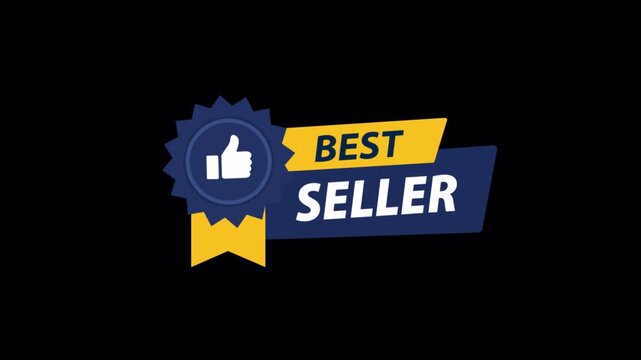 Best Seller Badge Animation with Thumbs Up Icon - Transparent