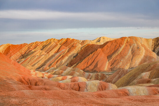 Colorful Danxia Landform Mountains at Zhangye Danxia Geological Park, Gansu, China