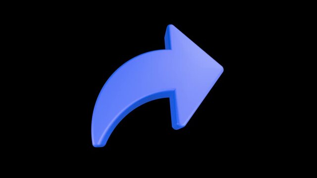3D blue curved arrow symbol is commonly used as a share or forward icon in user interfaces