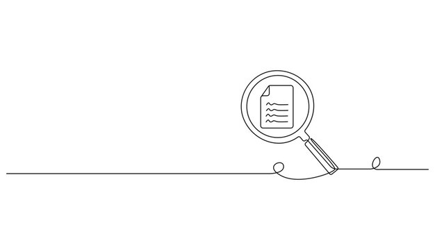 Document Search with Magnifying Glass Continuous Line Drawing